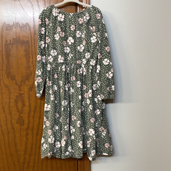 CARTERS UGC Girls Size 6/6x Green pink floral midi dress elastic waist sleeve - Picture 4 of 12